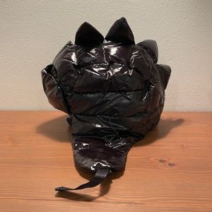 Target Brand Black Shiny Hat with ear flaps and spike style detail.  One Size.